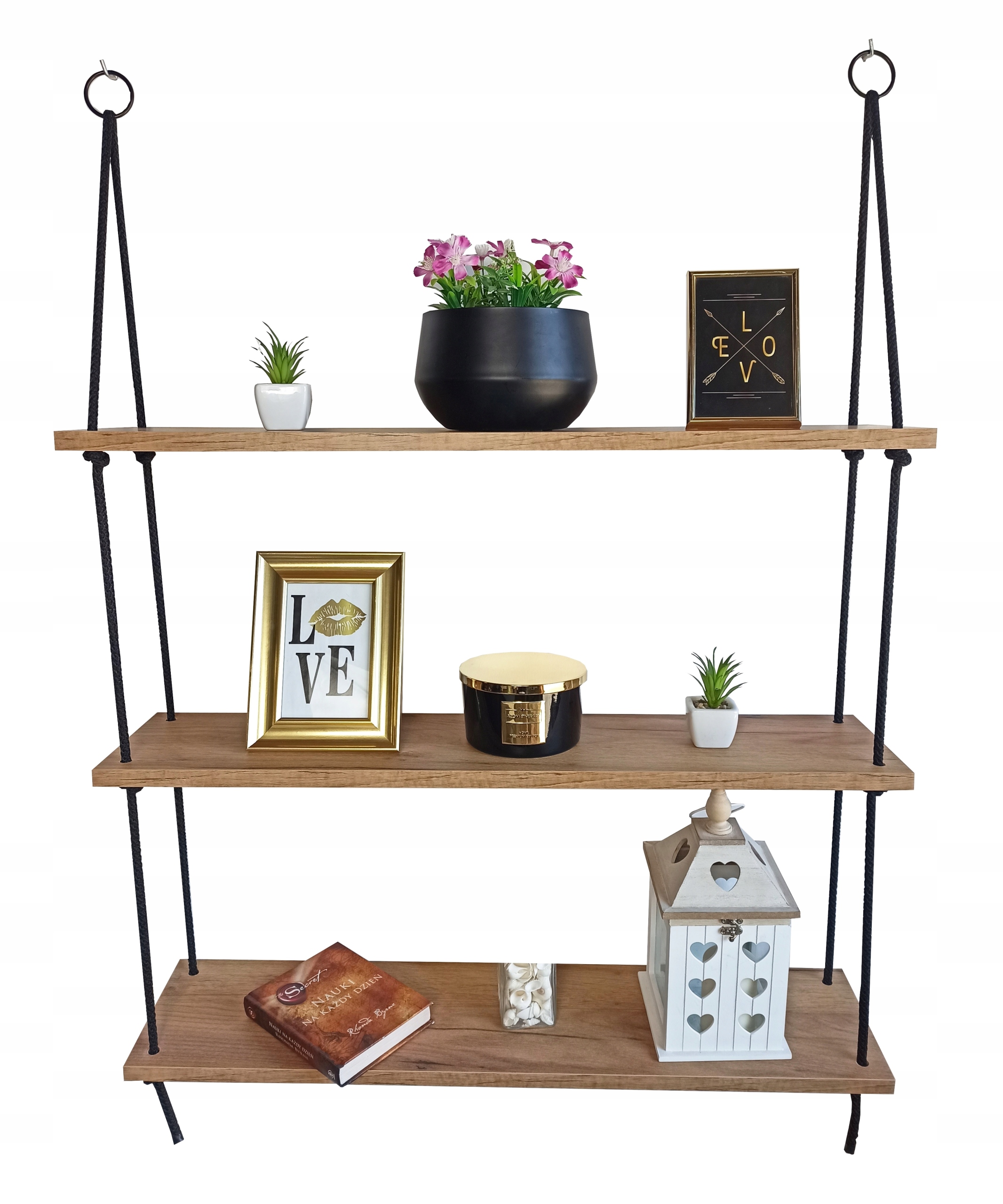 

Półka wisząca na linie Rustykalne Industrial 80cm