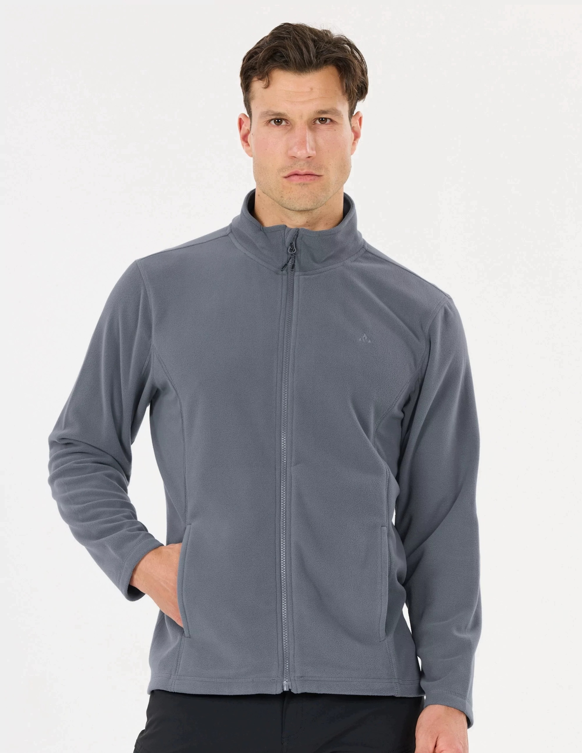 Bluza polarowa męska Whistler Romark z pełnym zamkiem Ykk Szary M
