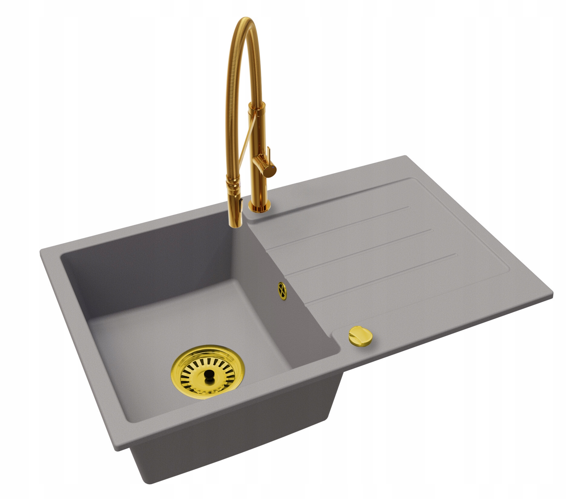 Kuchyňský Granitový Dřez, Velký, Jednokomorový, S Odkapávačem, Plná Baterie