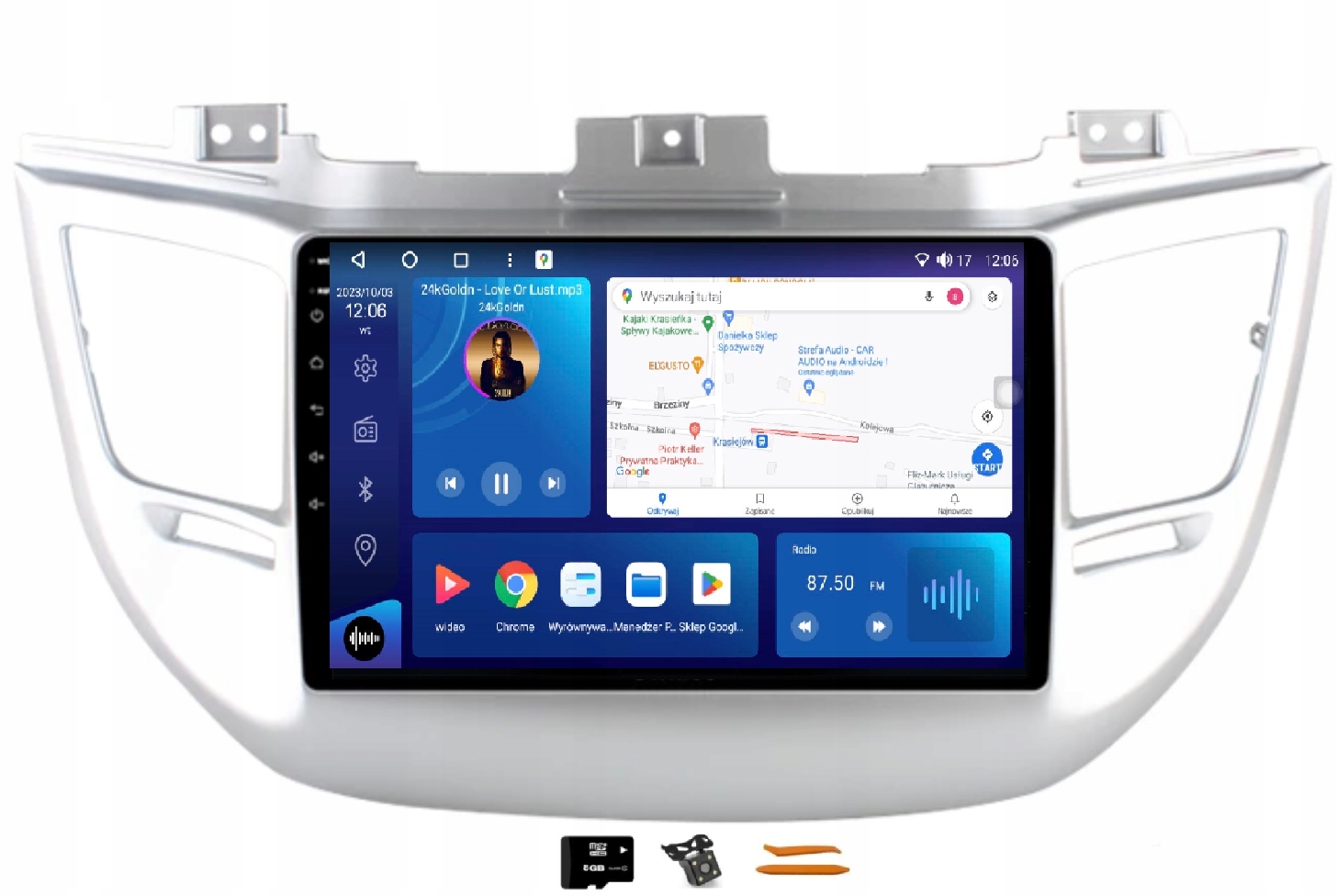 Rádio Android Navigácia M8250 Qled Carplay Lte Gps Hyundai Tucson 3 15-18