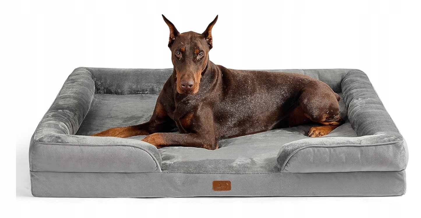 Bedsure legowisko ortopedyczne dla psa z pianką 134 x106 x 20 cm szare