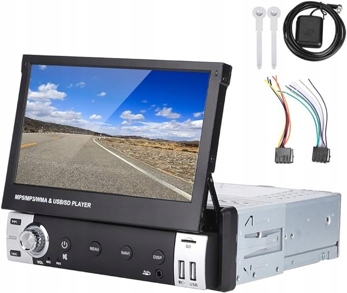 Odtwarzacz samochodowy z pojedynczym DIN 7-calowy
