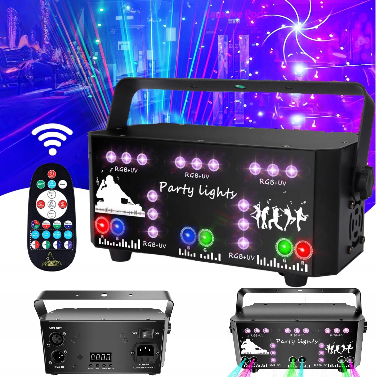 Rgb Laser Disco Očí Dálkové Ovládání, Nástěnné Efekty Na Párty