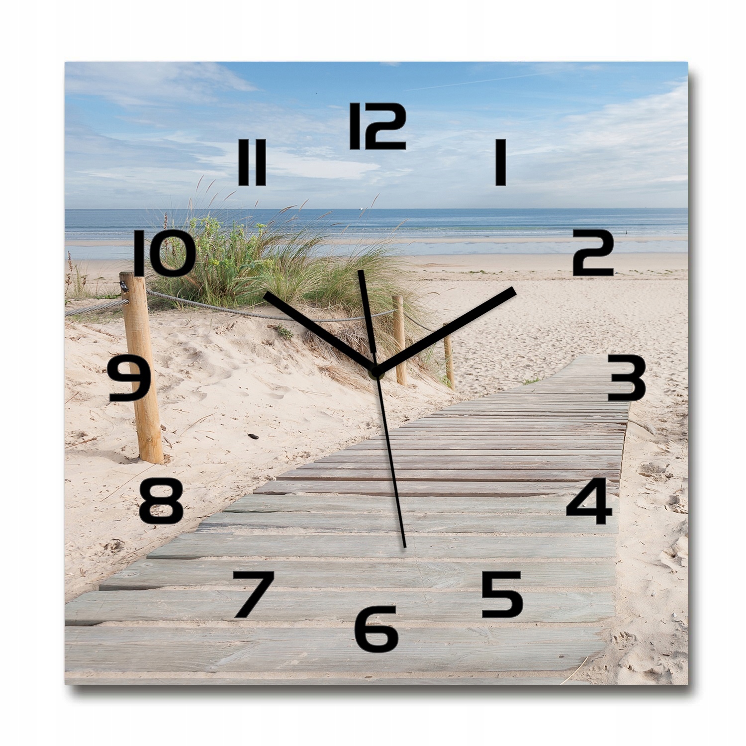 Sklenené hodiny, tichý tečúci mechanizmus Pláž 60x60