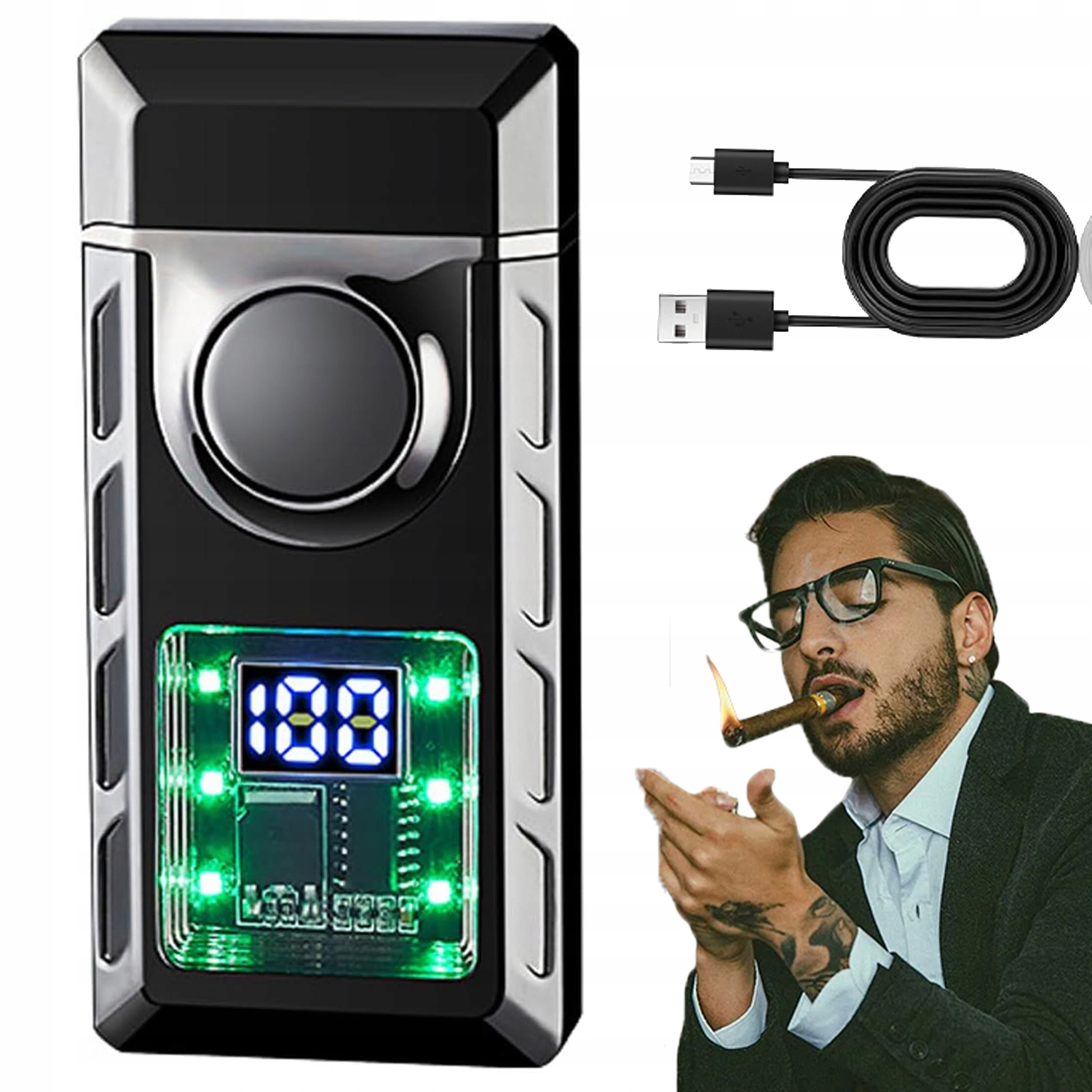 ELEKTRYCZNA ZAPALNICZKA PLAZMOWA, WIATROSZCZELNA ZAPALNICZKA PRZEZ USB