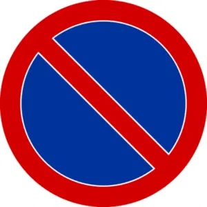 Znak B-35: Zakaz postoju - Naklejka foliowa