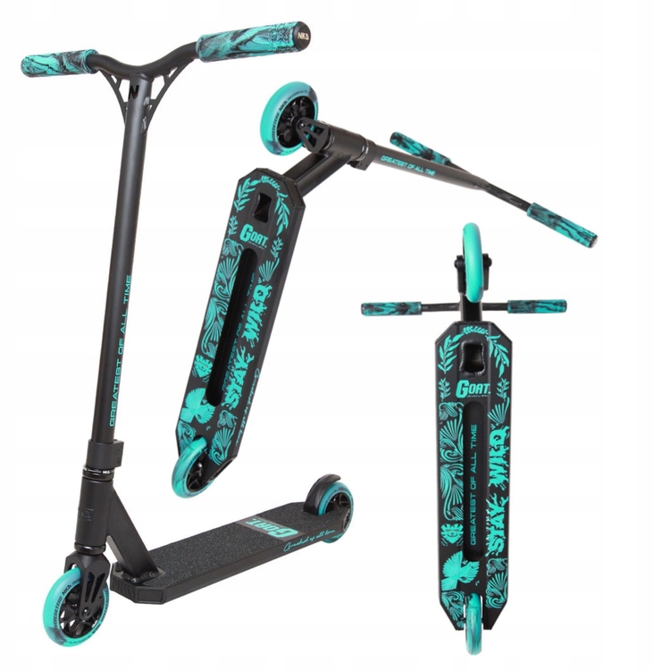 Hulajnoga Wyczynowa Nkd Goat Stunt Czarno-Miętowy wys. 83 cm