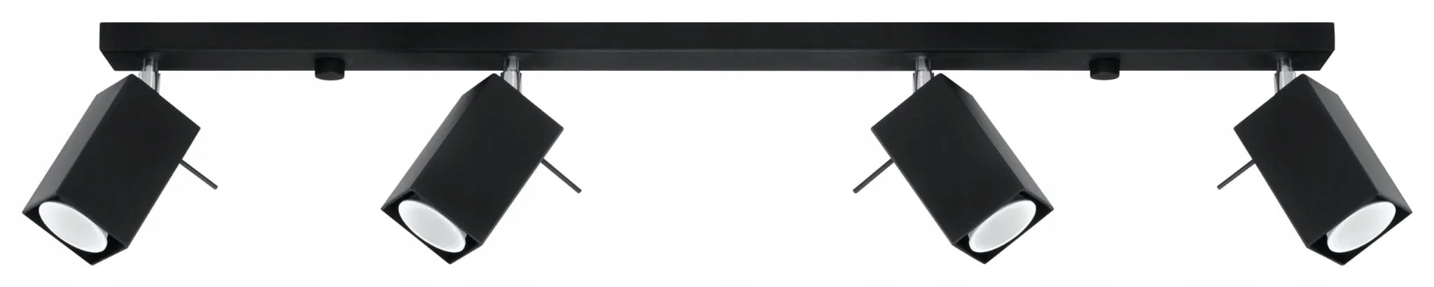 Stropná lampa čierna 4 pohyblivé reflektory podlhovasté 80 cm Sollux Lighting