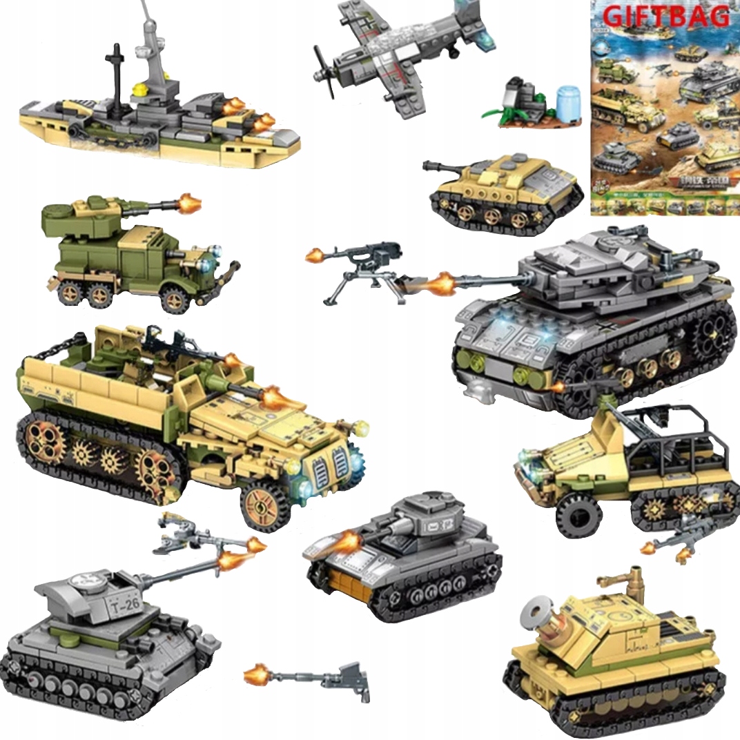 

Klocki, do budowy- Czołgi 8w1 1060el- Steel Legion