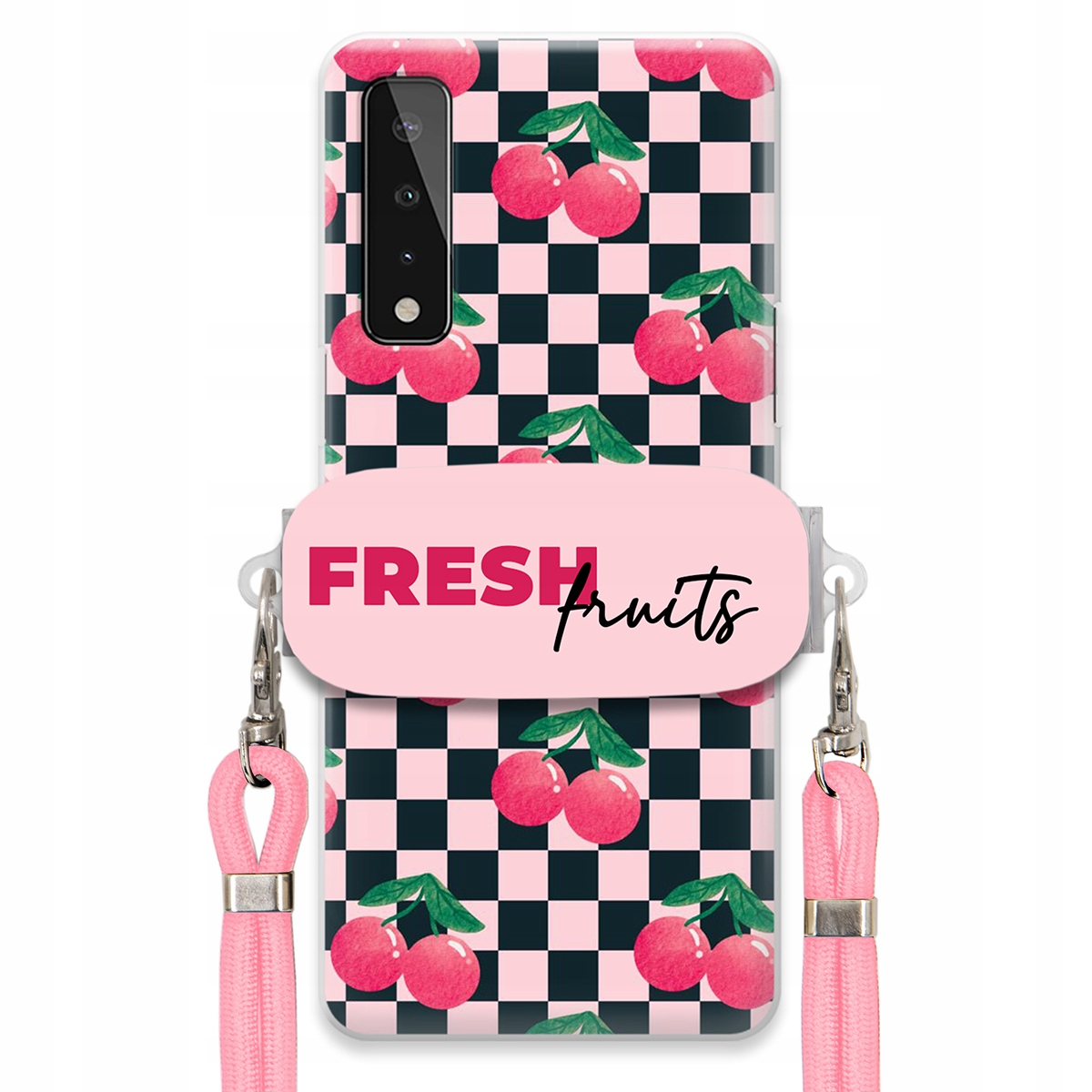 Pouzdro pro Lg X Stylo 7 5G Crossbody vodítko držák Šachovnice Fresh Fruits