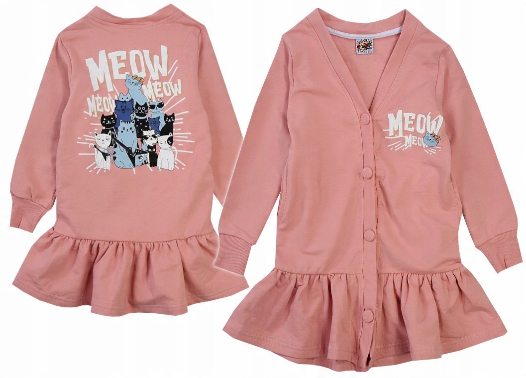 

Bluza Przedłużana Tunika Kardigan róż 7/8 H280A
