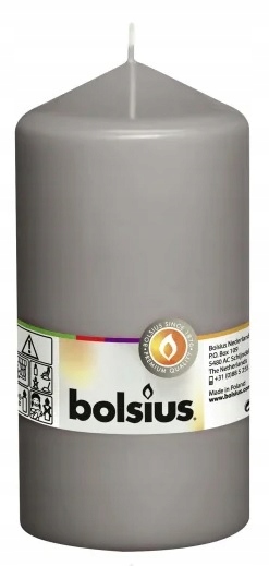 

Bolsius Świeca Klasyczna Pieńkowa 120/58 Szara