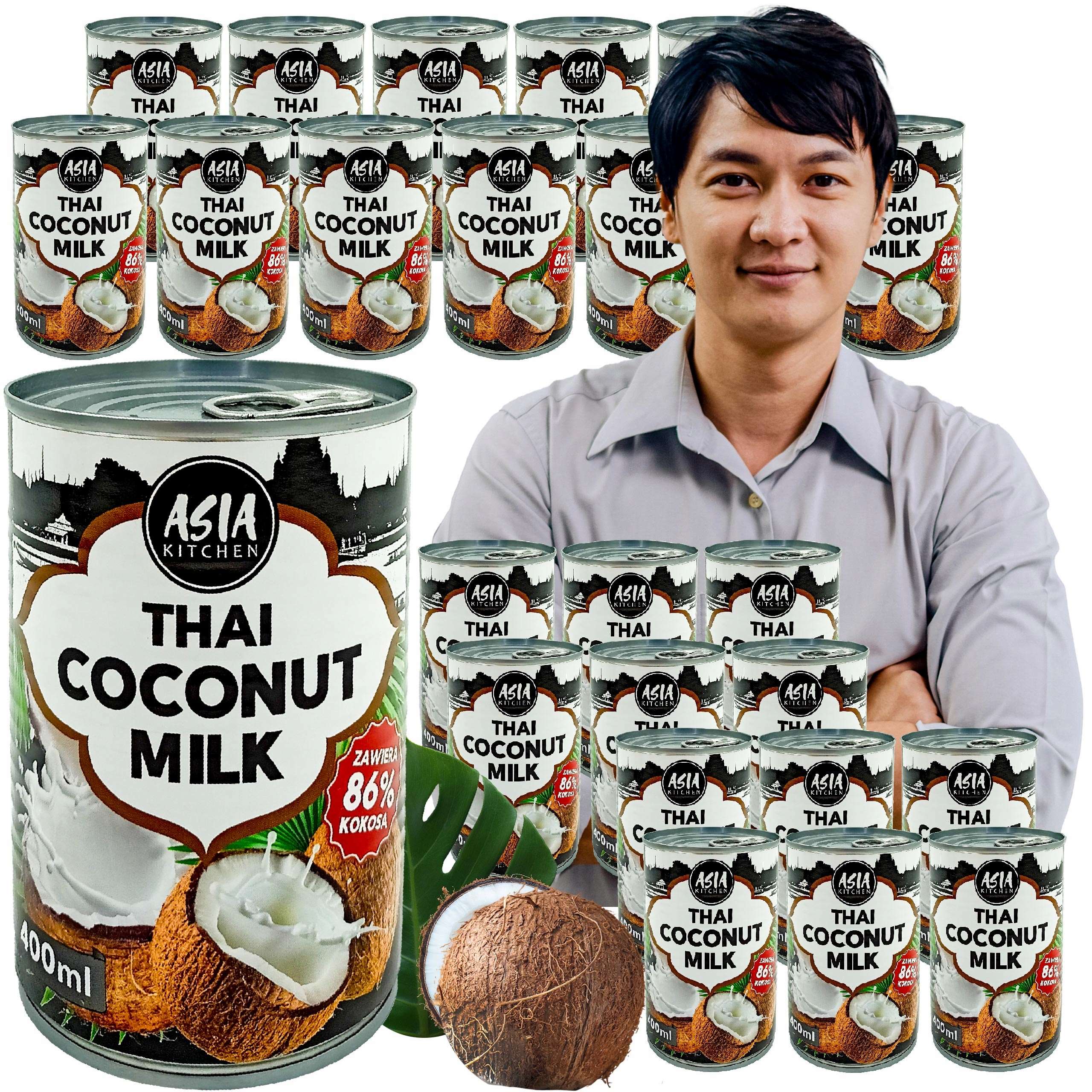 Levně Kokosové mléko 24 x 400 ml Asia Kitchen Svařovací