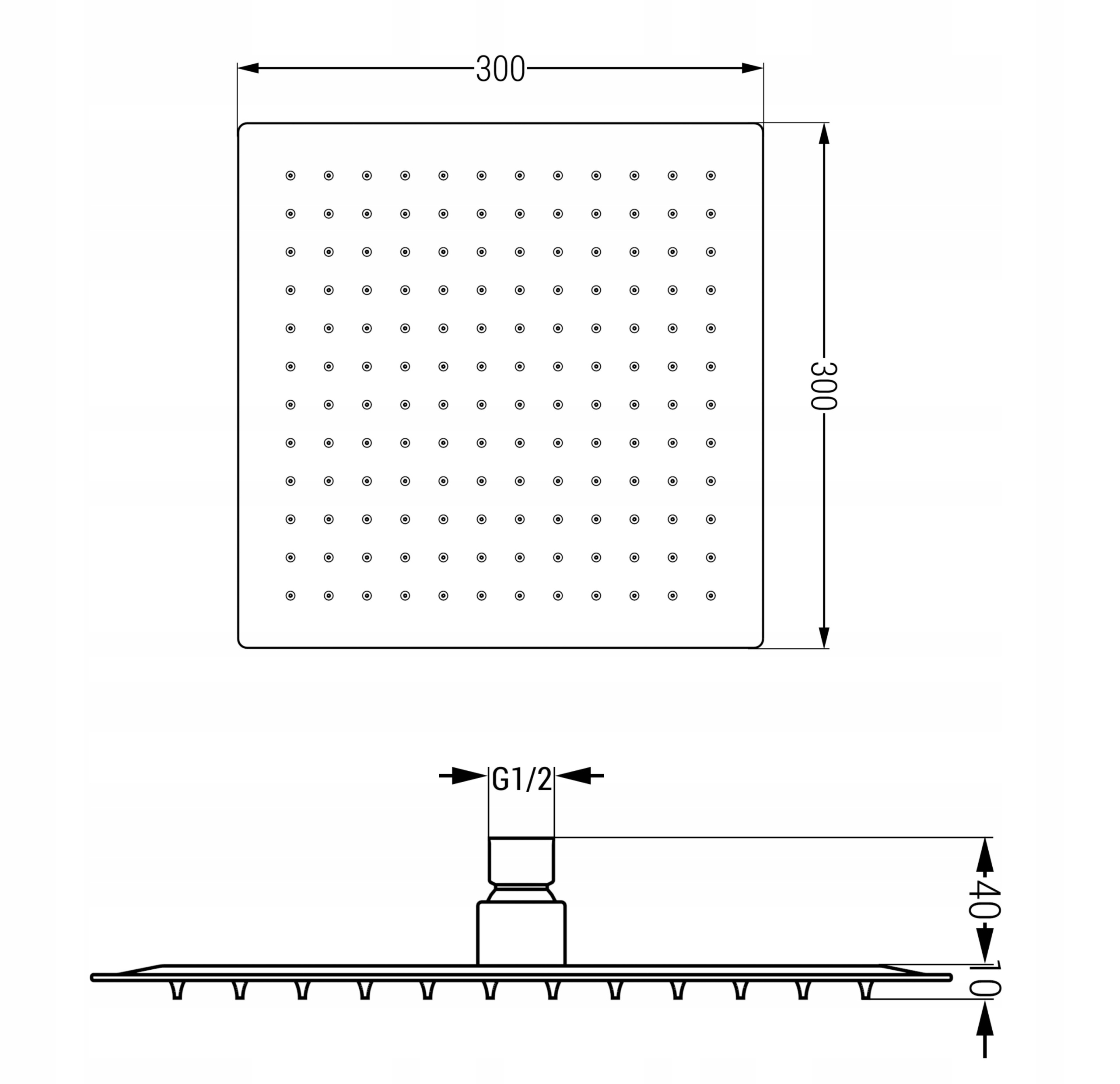MEXEN DESZCZOWNICA SLIM KWADRAT 30 cm RAMIĘ ZŁOTA Marka Mexen
