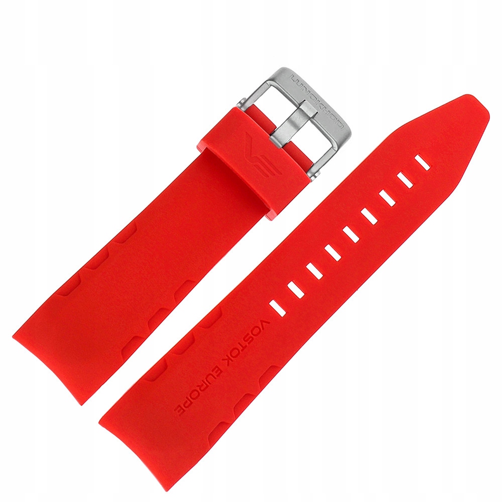 Lunokhod pásek Silikon (A484) červený s lesklou kl.