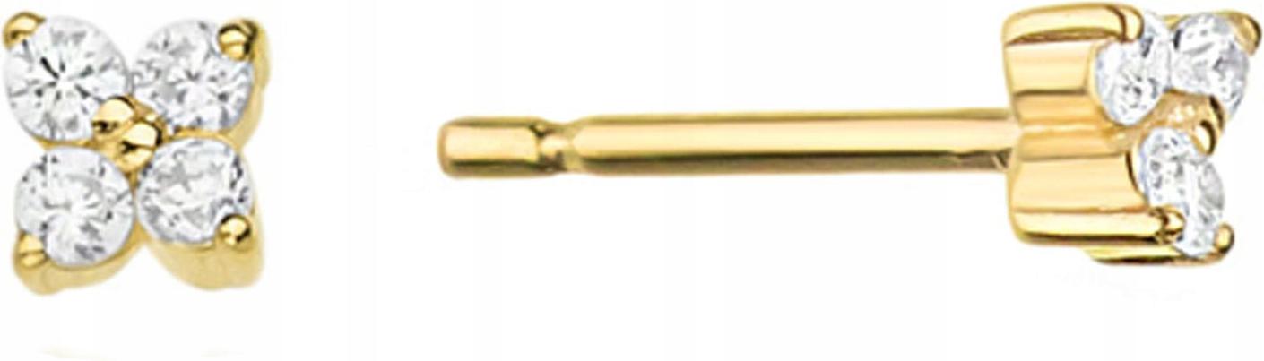 Zlaté náušnice 585 s diamanty 0,09 ct, vkusné jako dárek