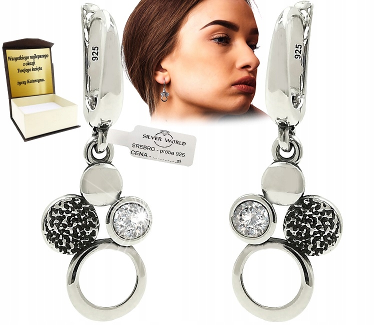 Stříbrné Náušnice Závěsné Náušnice S Nádhernými Zirkony Swarovski Oxid Stříbro 925