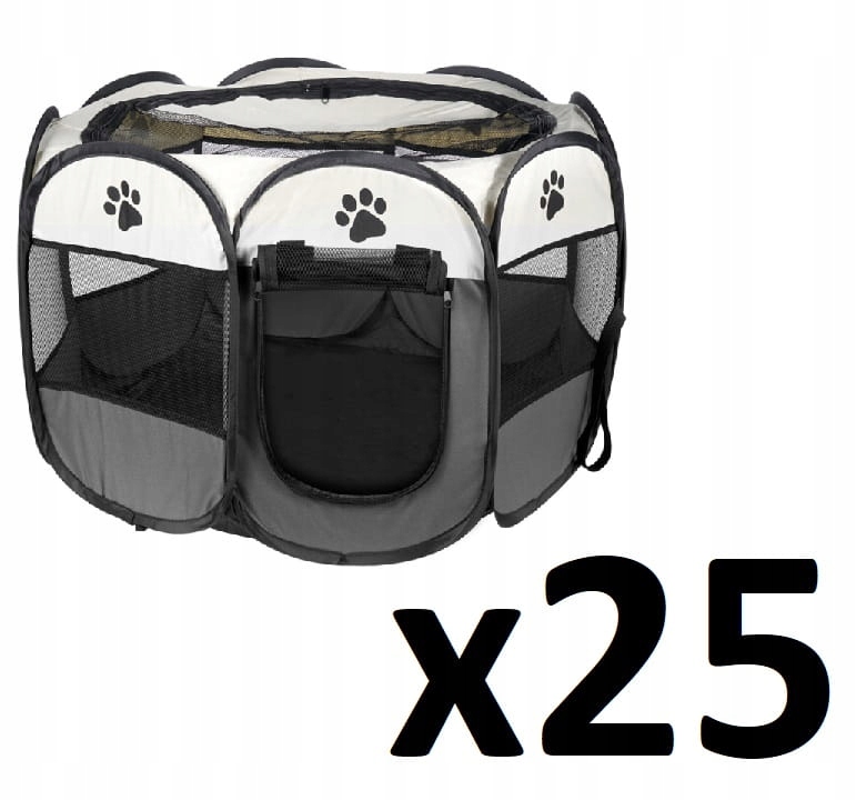 Levně Kotec pro psa/kočku 91x91x58 cm šedá x 25