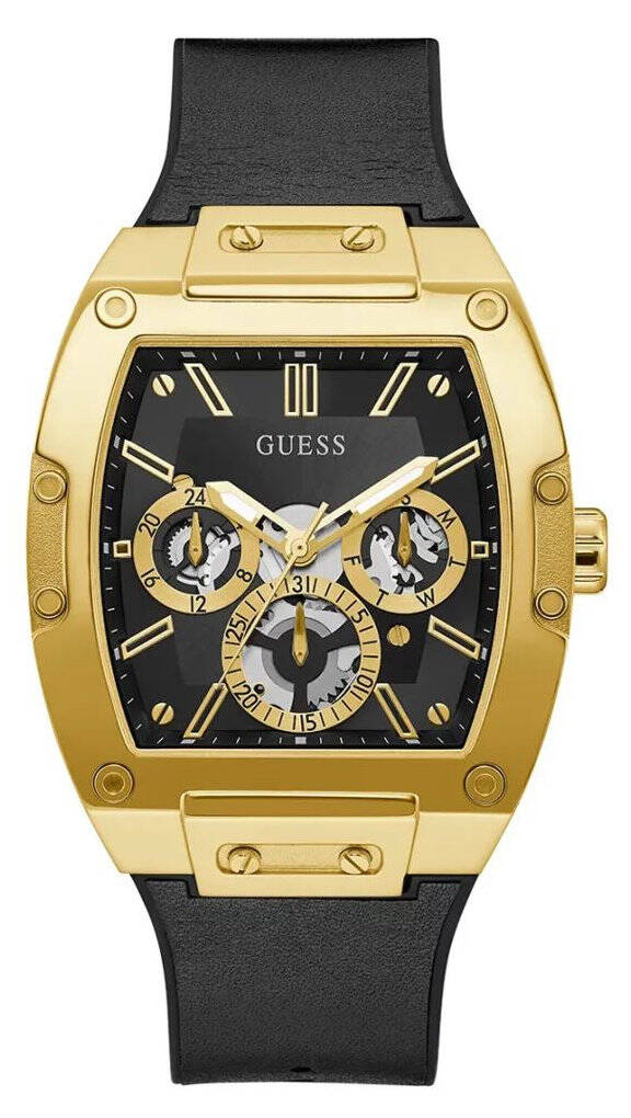 Pánské Sportovní Zlaté Vodotěsné Hodinky Guess Phoenix GW0202G1 50M