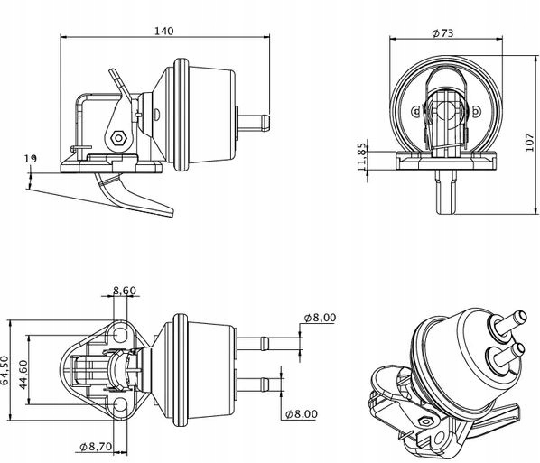 Pompa paliwa zasilajaca do John Deere RE55390KR Part number RE55390KR