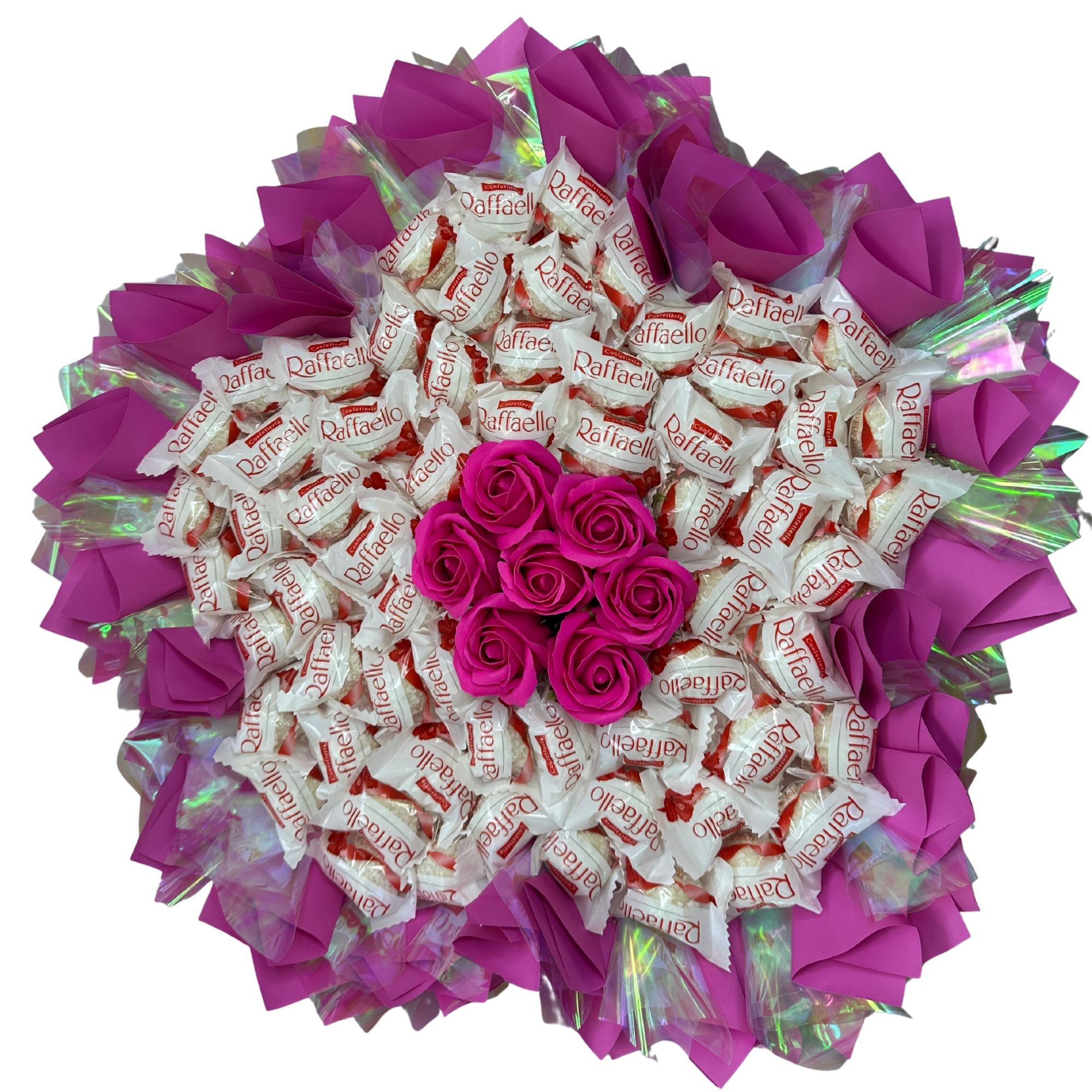 Levně Kytice Sladkostí Květina Raffaello Růžová Narozeniny Den Žen Valentýn 18