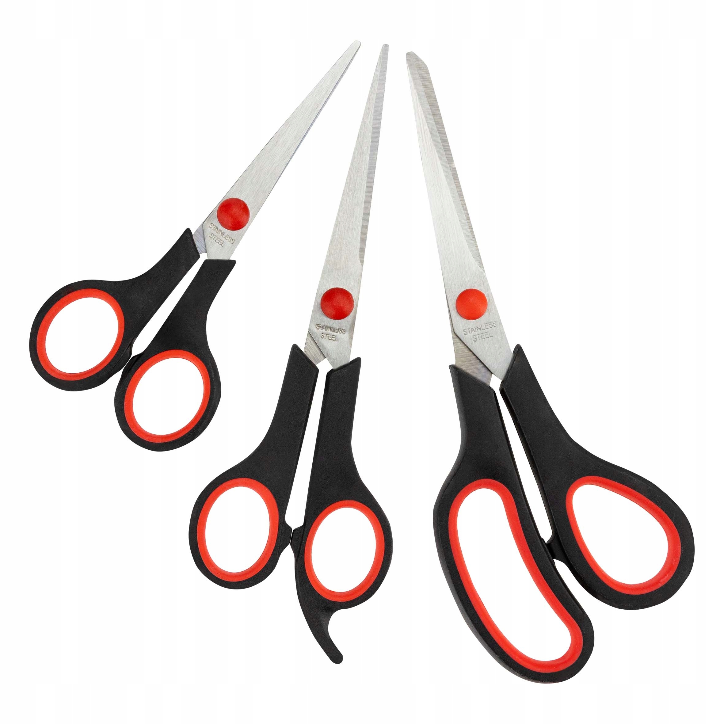 3x NOŻYCZKI BIUROWE STALOWE MOCNE OSTRE ZESTAW Marka bez marki