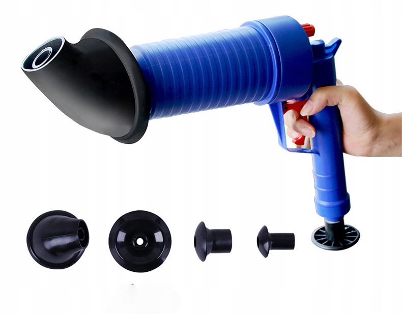 PISTOLET DO UDRAŻNIANIA PRZEPYCHANIA RUR TOALET ZLEWU PRZEPYCHACZ WC ZESTAW Kod producenta 001