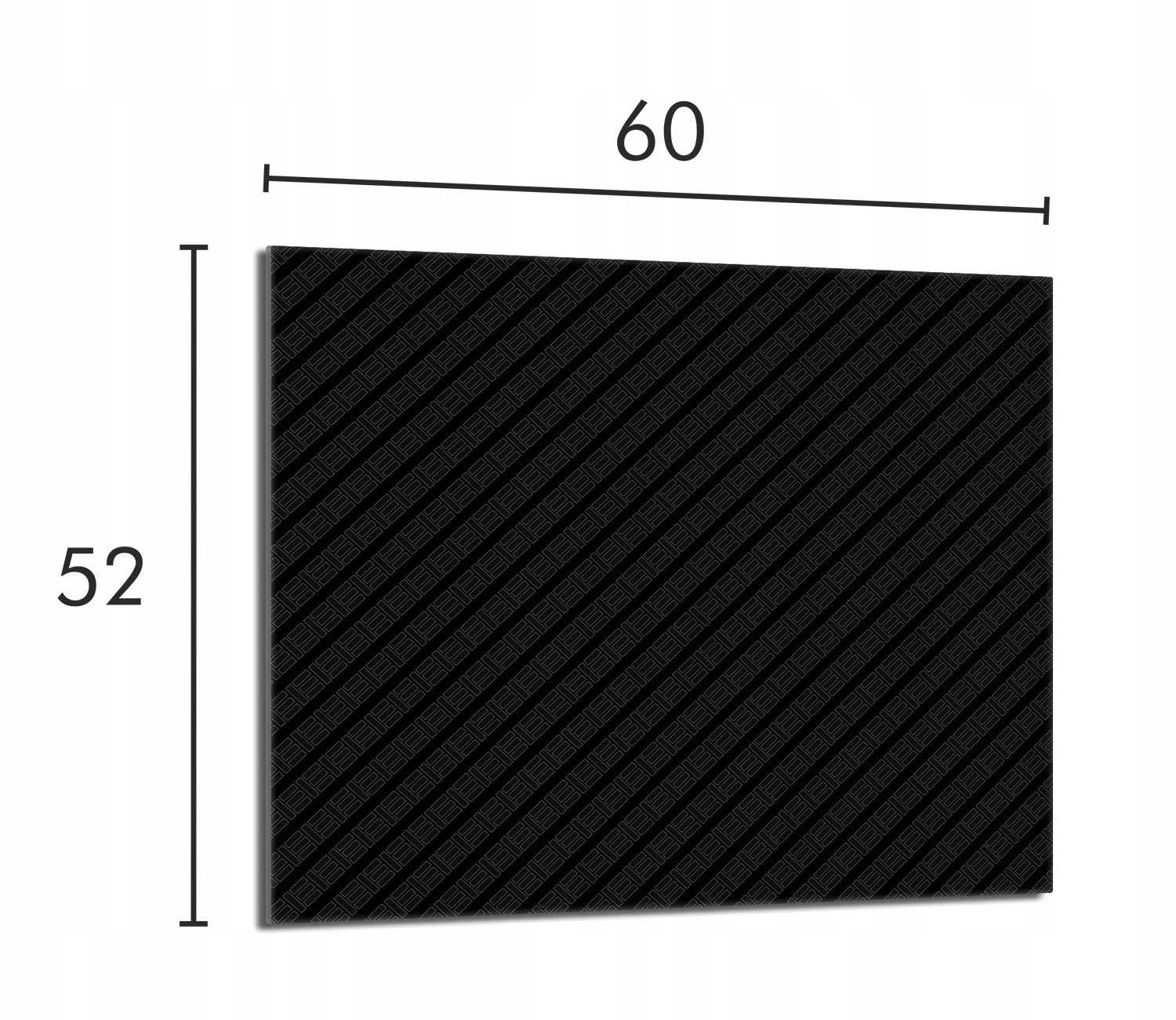 Skleněná ochranná deska na sporák 60x52 Černá