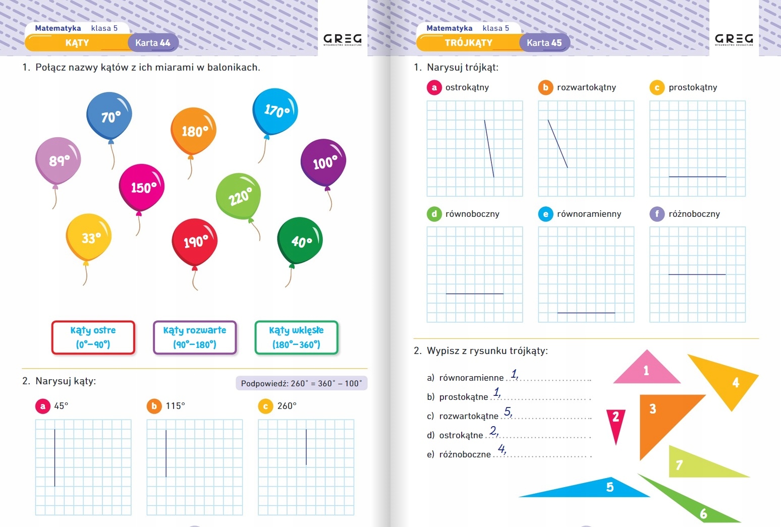 MATEMATYKA KARTY PRACY W SZKOLE I W DOMU KLASA 5 GREG Autor Dorota Paś