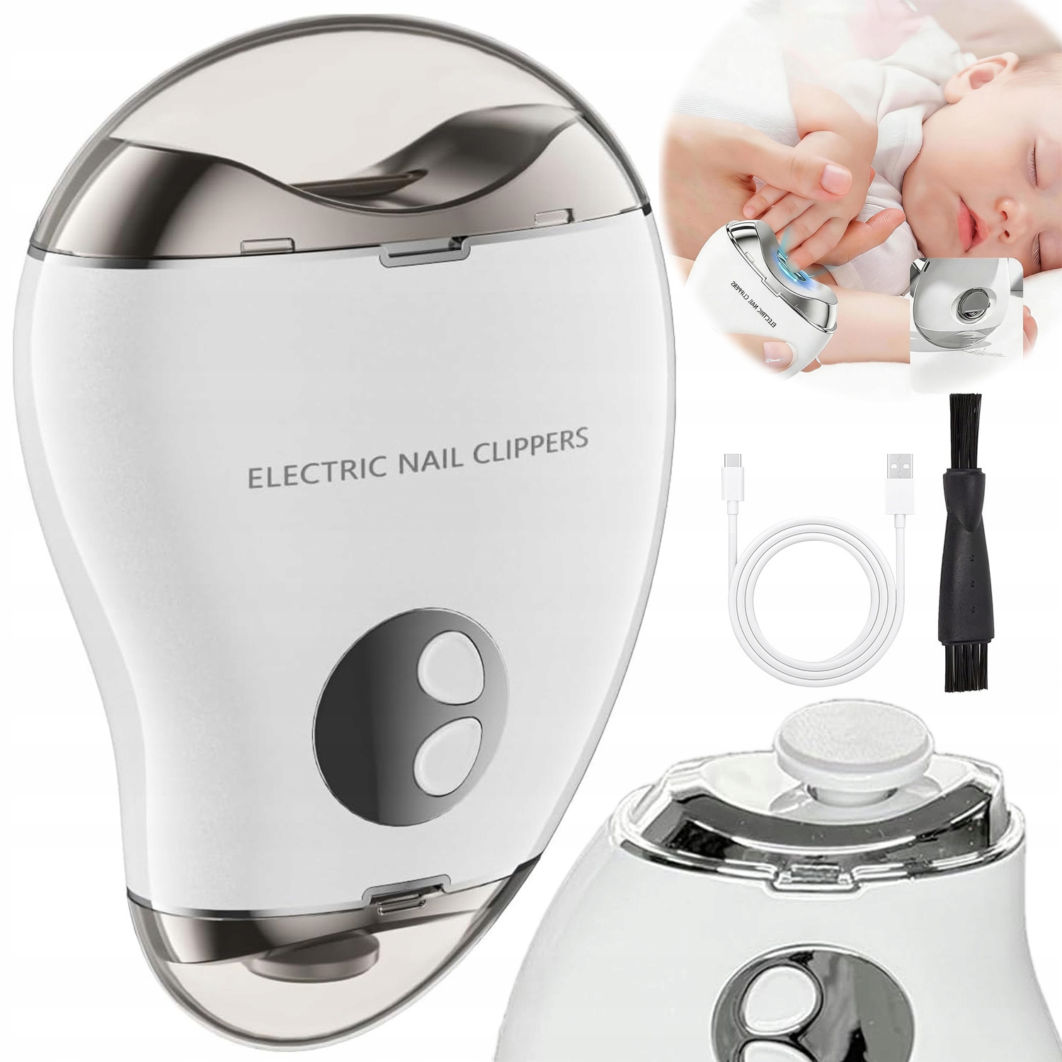 Elektrický Kleštičky Na Nehty Pro Seniory 4V1 Automatické, Tiché Usb