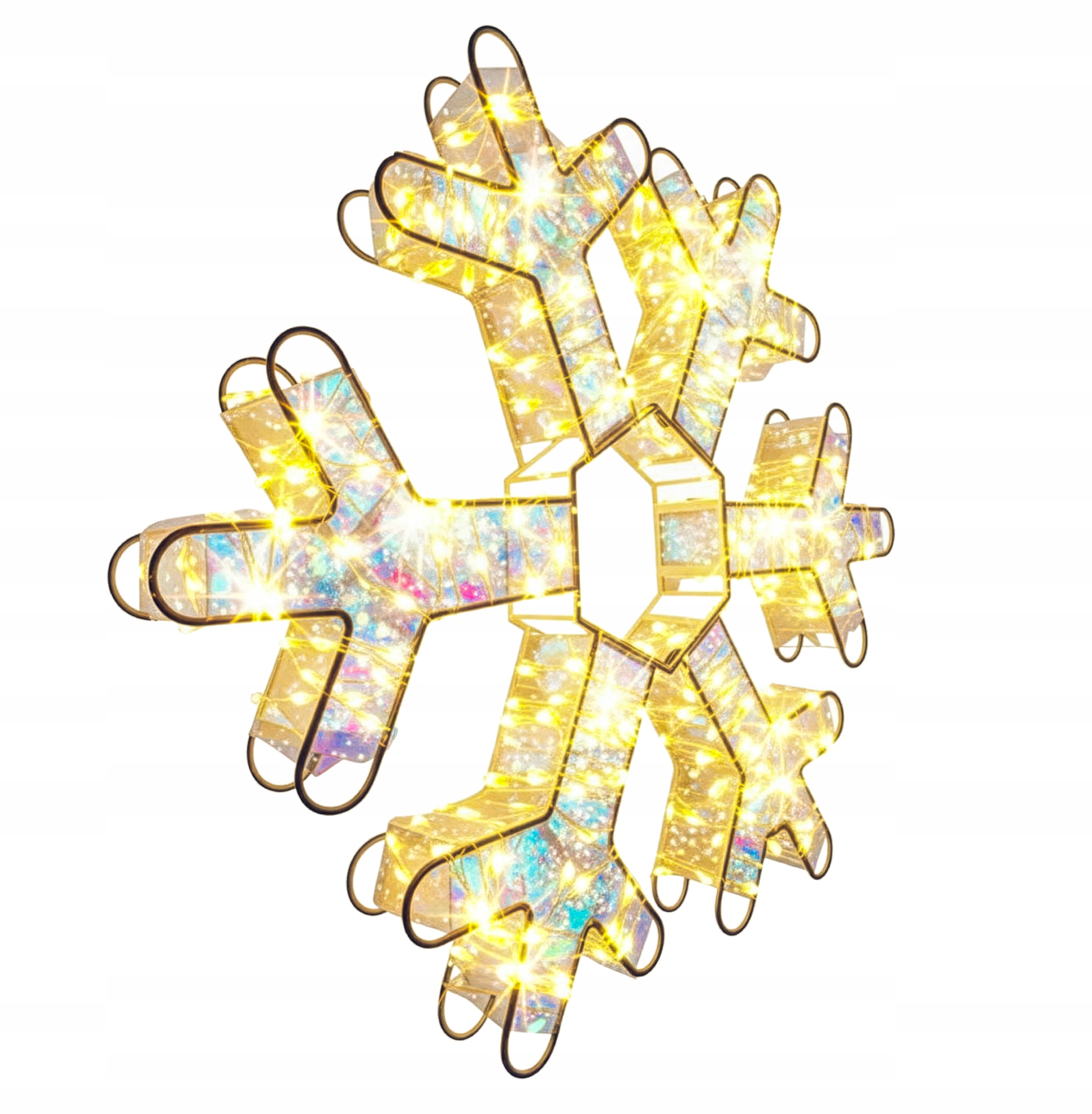 Sněhurka Sněhová Vločka 240 Led Kovová Vánoční Dekorace Na Elektřinu Bílá Teplá