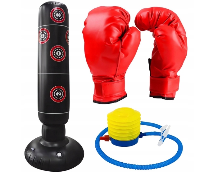 Boxerský Set Pro Dospělé Boxovací Pytel Rukavice Pumpička