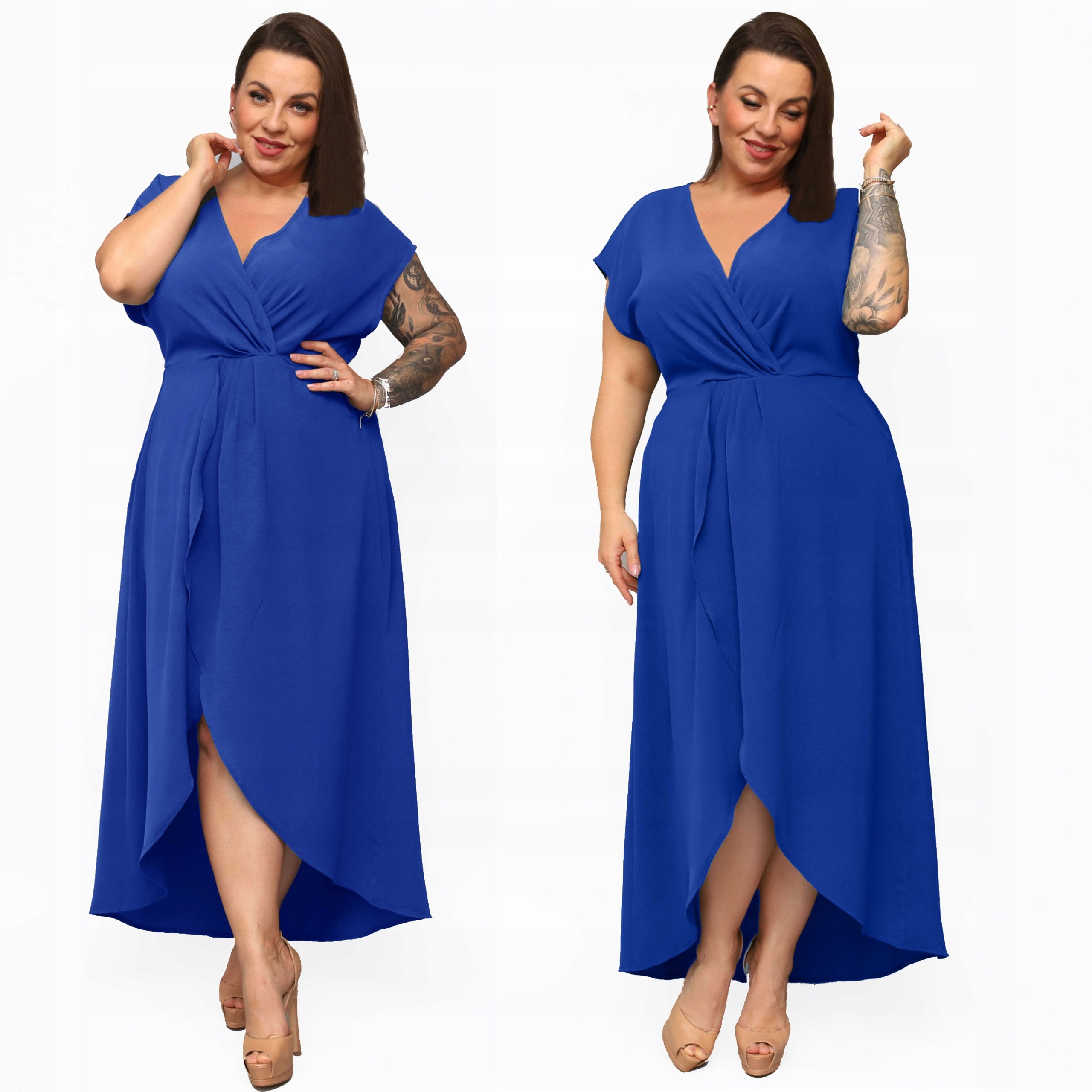 Elegantní dlouhá Obálková šaty Plus Size Slavnost na Svatební Hostina XXXL 46
