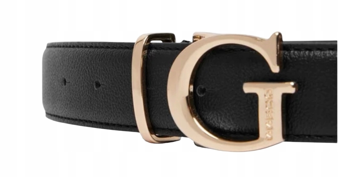Guess Pasek Damski BW9362 P6230 Czarny Złota Klamra G roz. L