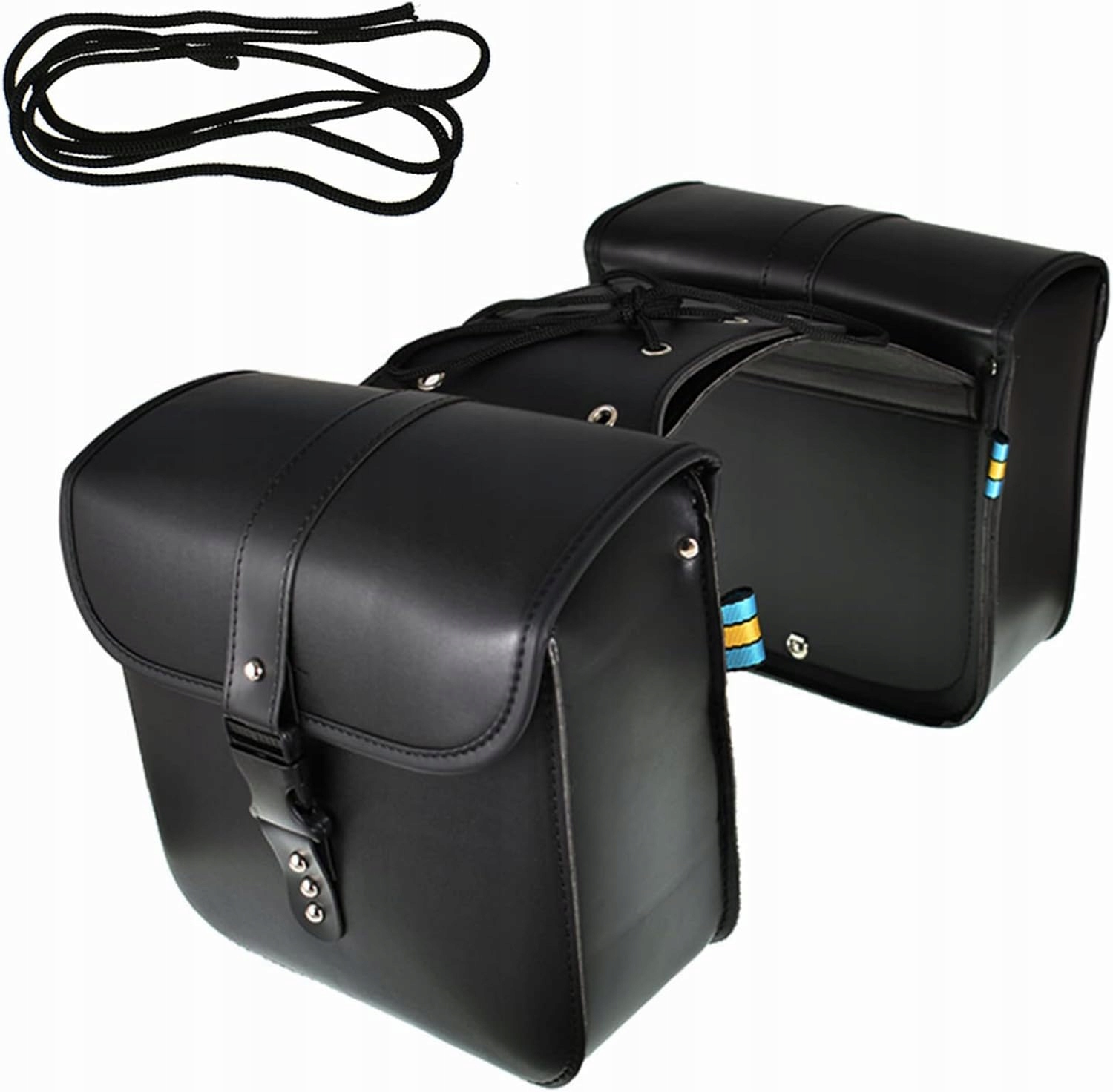 Boční Brašny Motocyklové Kožené Pu 25 x 12 x 24 cm černé