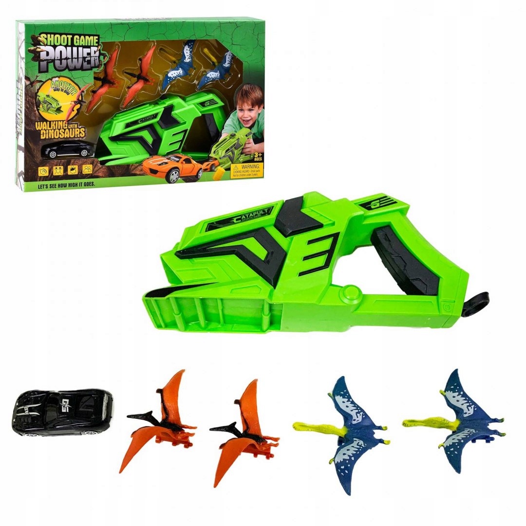 WYRZUTNIA PISTOLET 2W1 1xSAMOCHODZIK PTERODAKTYLE Marka Madej