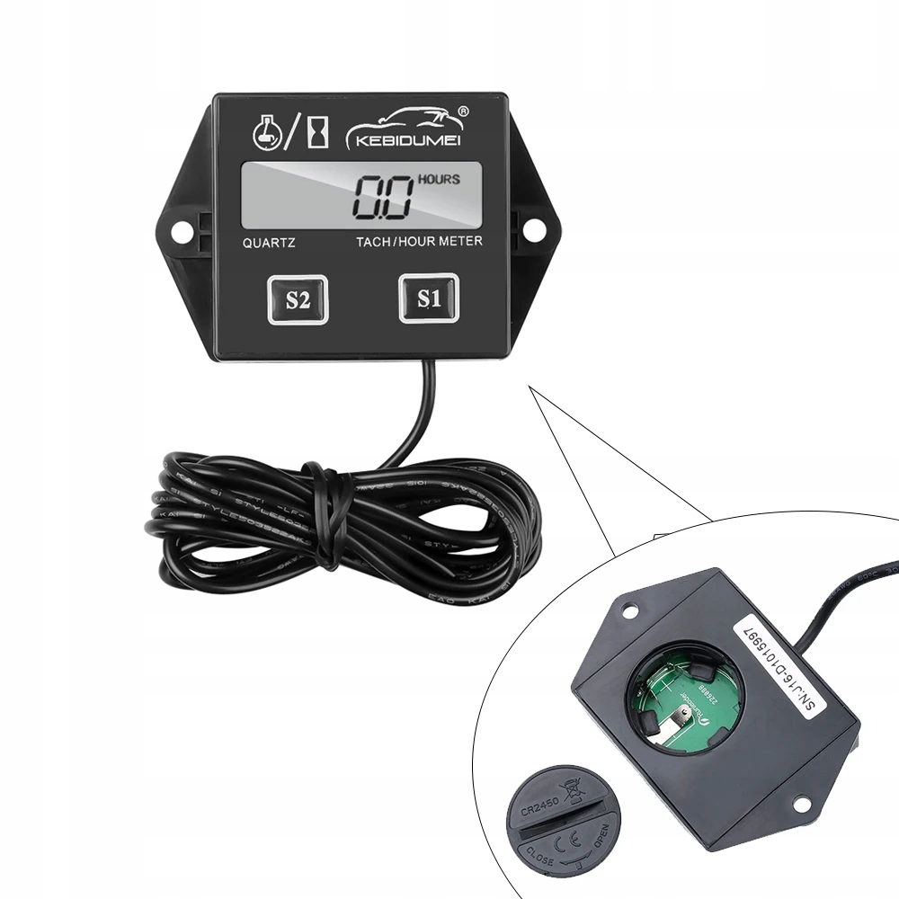 Waterproof Digital Engine Tach Hour Meter Tachometer Gauge Engine RP