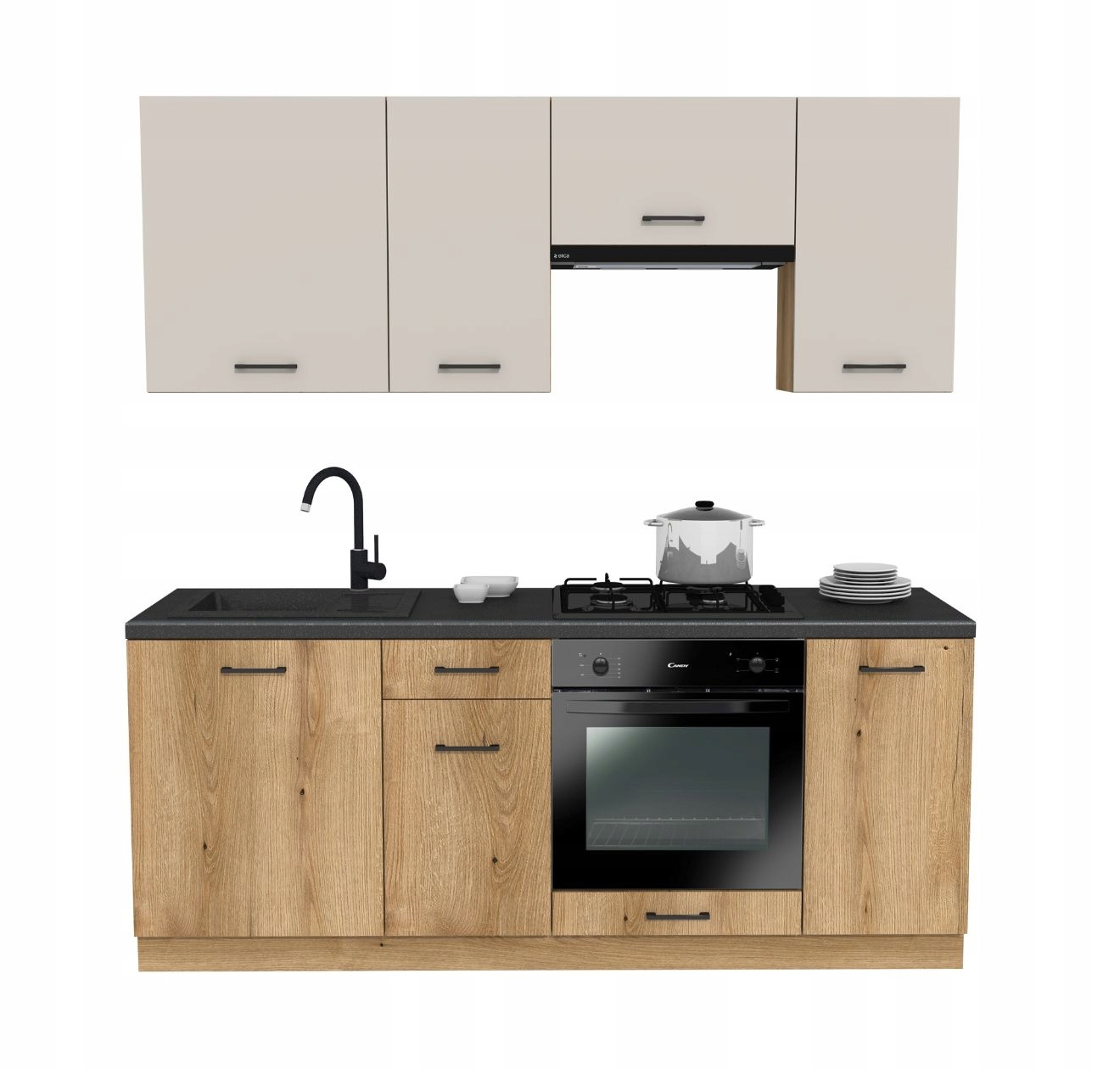 Kuchyňský set 200 Capri Dub Evoke Kašmír s deskou District Dark