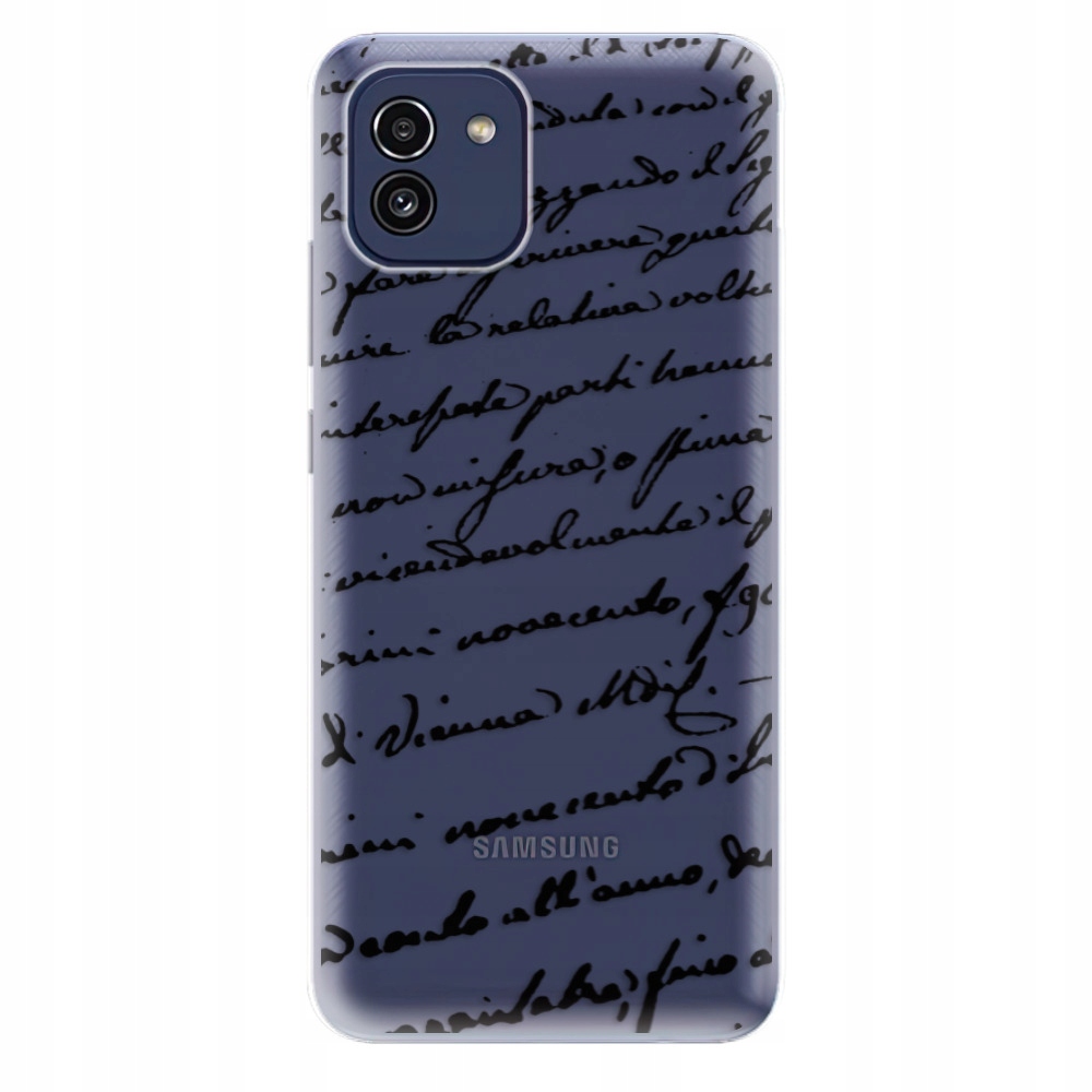 Silikonowe etui iSaprio Handwriting 01 czarne do Samsung Galaxy A03