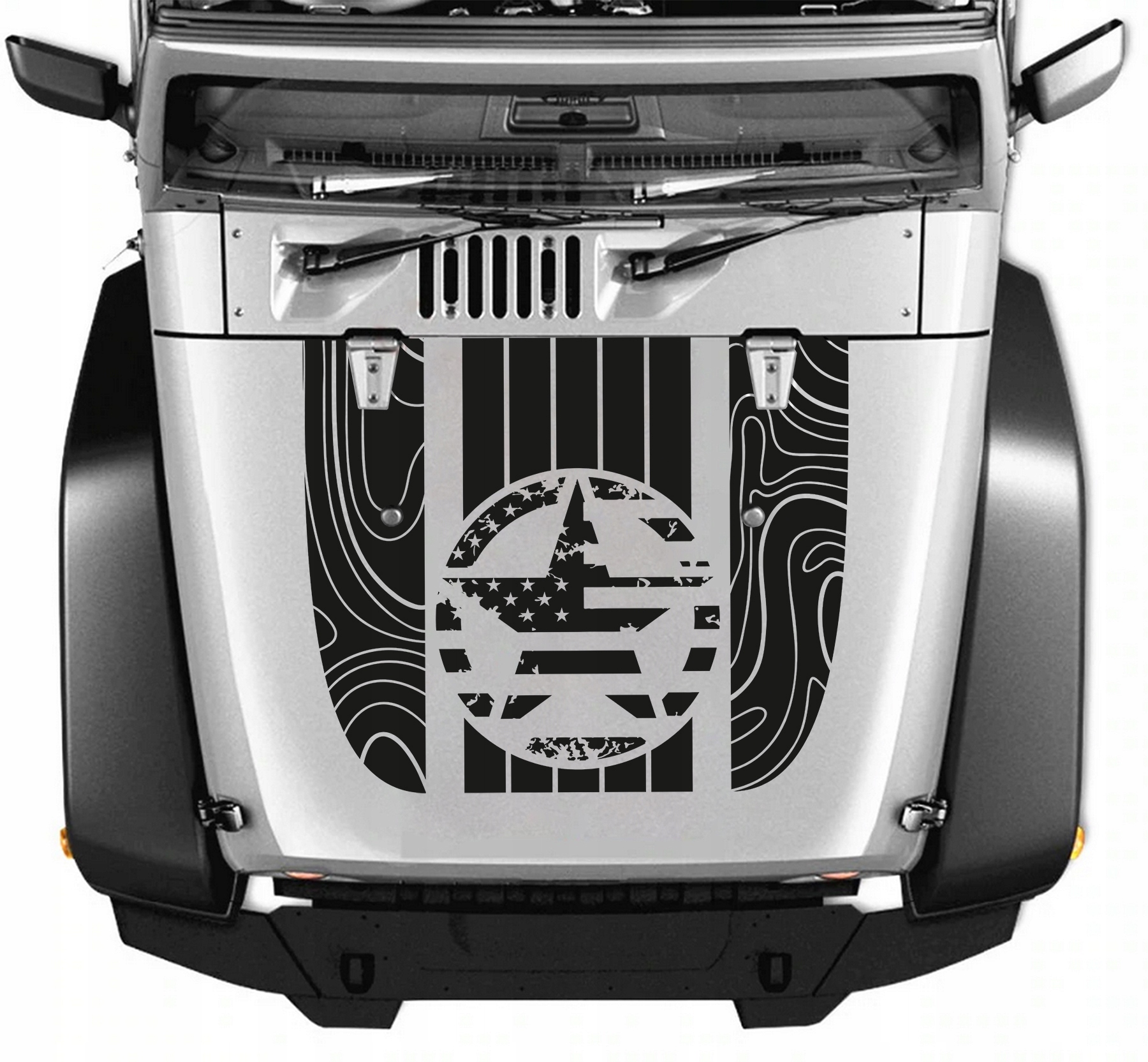 Samolepky Na Masku Jeep Off Road Flaga Usa 90x108 cm