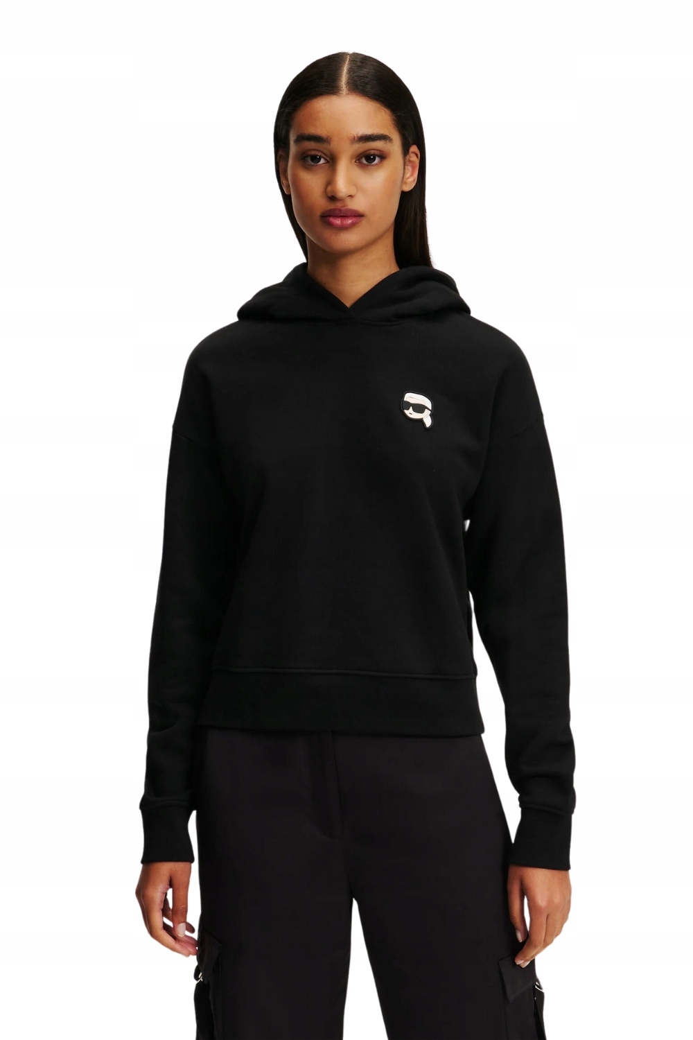 Karl Lagerfeld Černá mikina s s kapucí Ikonik 2.0 Xs