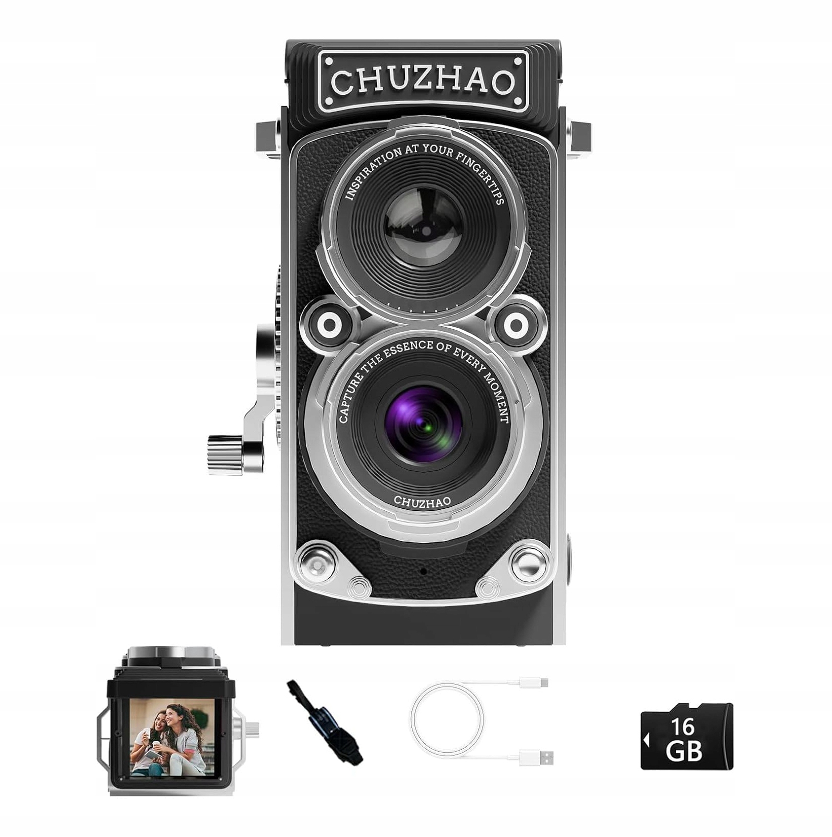 Chuzhao M1 Vintage Mini Digitální Fotoaparát, Přenosný Retro Styl Tlr