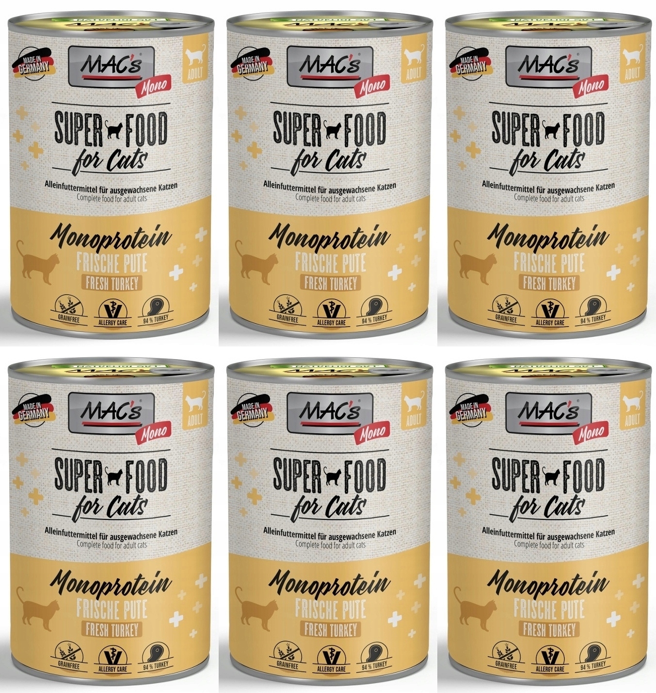 Levně MAC's Cat Monoprotein Krůta 6 plechovek 400 g