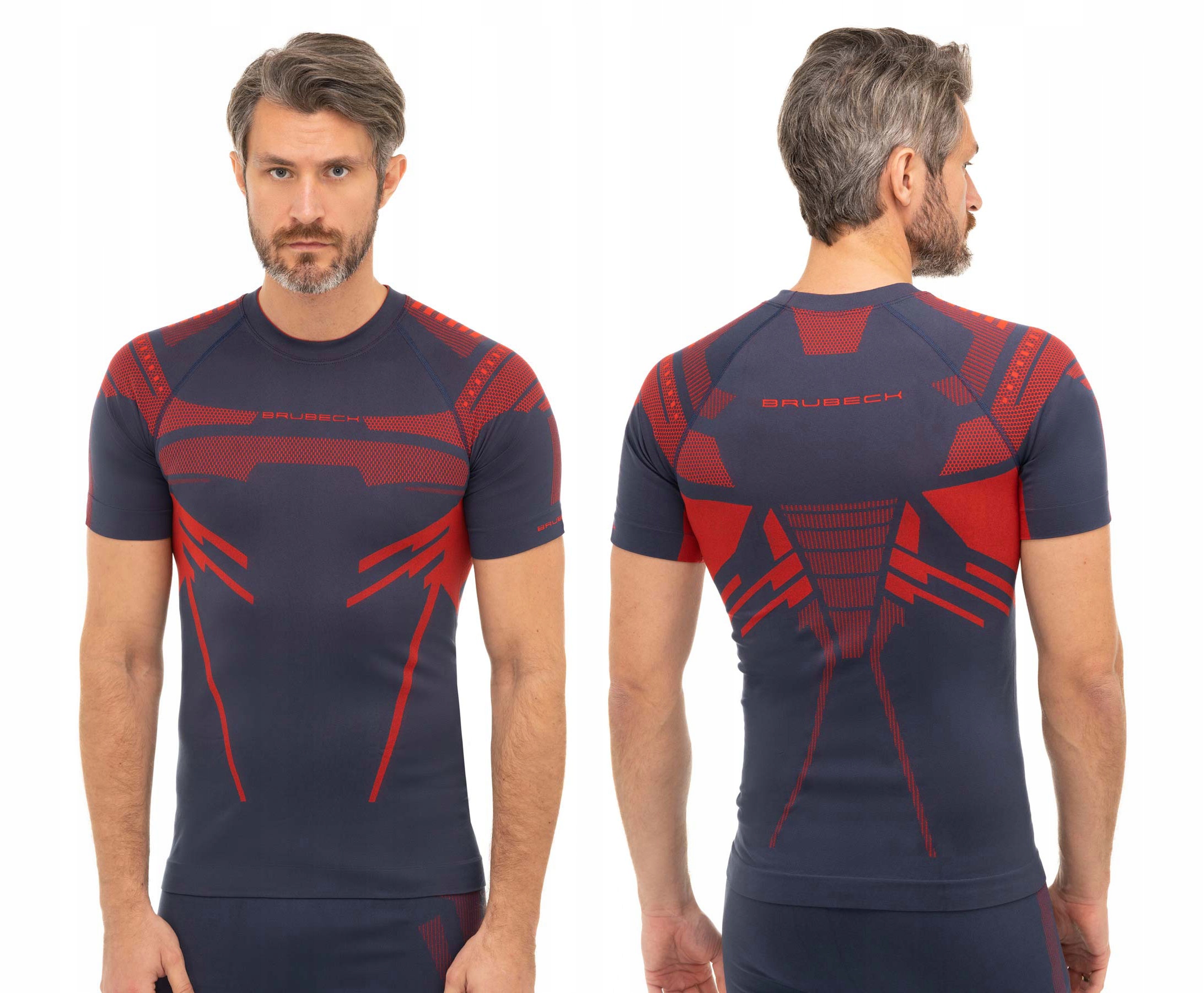 Koszulka termoaktywna męska Brubeck Dry niebiesko/czerwona M