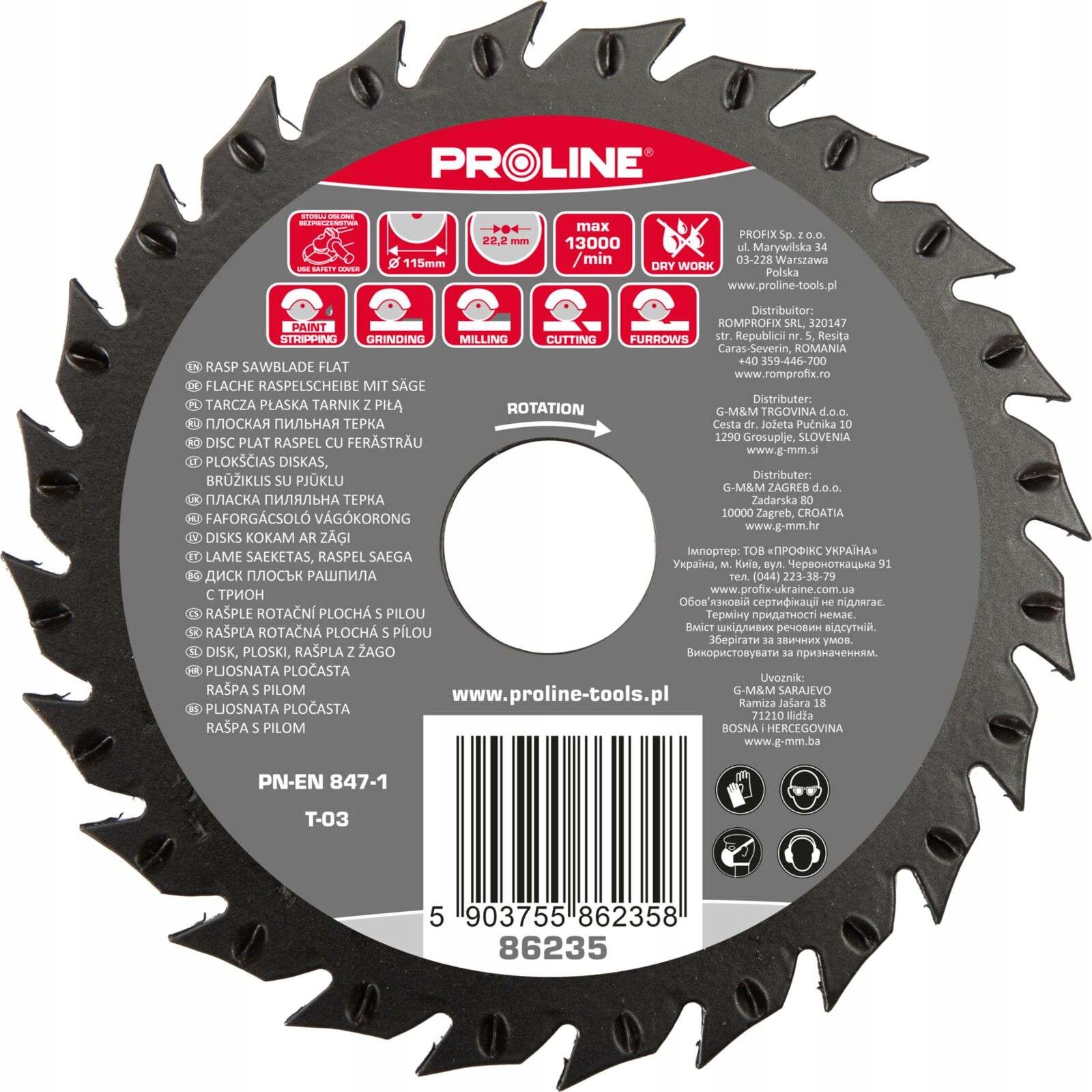 Proline Plochý kotouč s pilou 125 mm, silné zuby