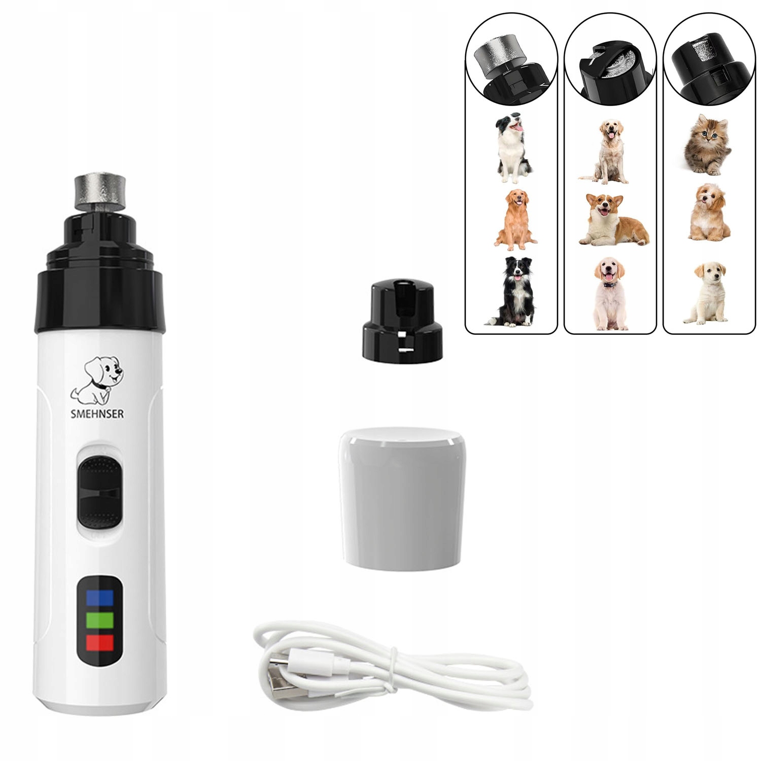 Levně Frézka Na Drápky Pro Psa Elektrický Pilník Usb Tichá Pro Psa Kočku Zvířata