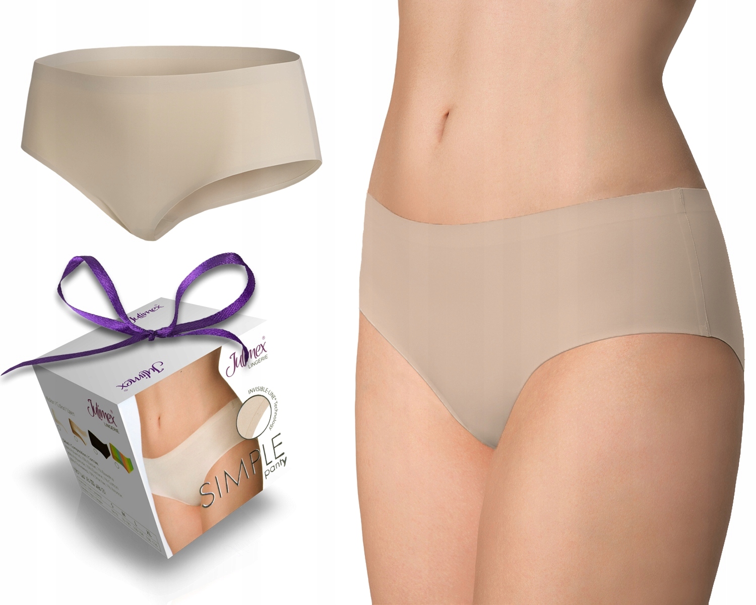 

Julimex bezszwowe gładkie figi Simple Beż r. XL