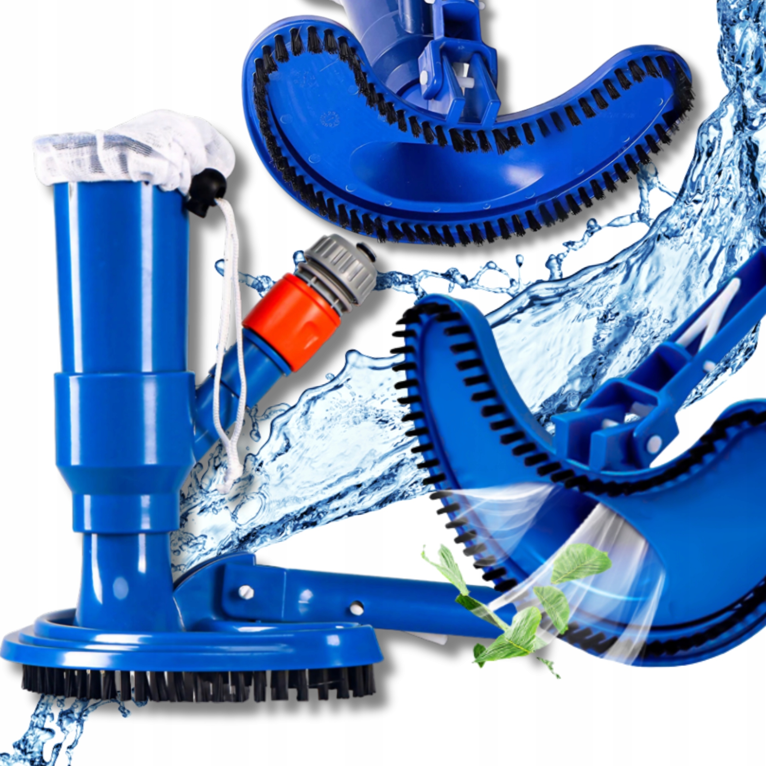 BASENOWY ODKURZACZ DO CZYSZCZENIA DNA BASENU OCZKA MOCNA SZCZOTKA PRZENOŚNY