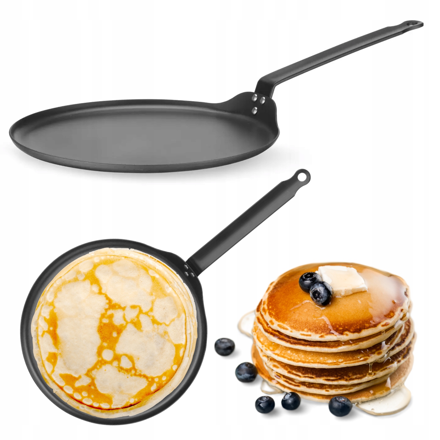 Pánev na palačinky Ocel 28 cm Hendi Carbon Nonstick Indukce