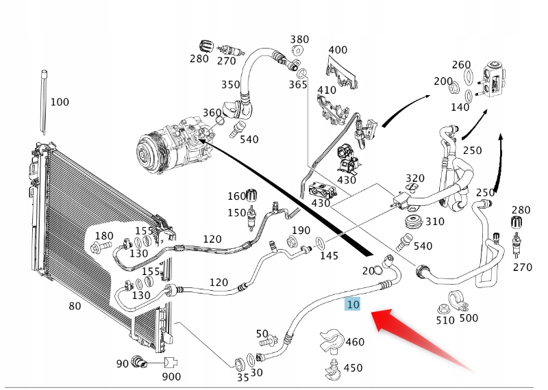 Kabel Klimatizace Mercedes W204 W212 A2048305316